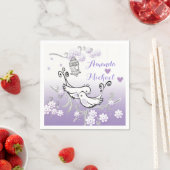 Pastel liefde vogels bruiloft aangepaste serviette servet (Insitu)