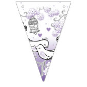 Pastel liefde vogels bruiloft driehoek bundeling v vlaggetjes (Derde vlag)