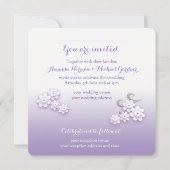 Pastel liefde vogels gepersonaliseerde bruiloft ui kaart (Achterkant)