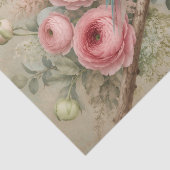 Pastel Liefdesvogels & Ranunculus Decoupage Papier (Detail)