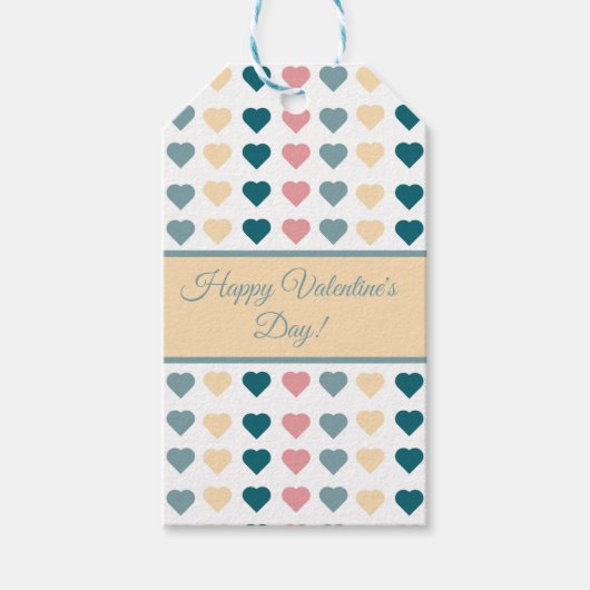 Pastel liefdevolle harten cadeaulabel (Voorkant)