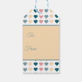 Pastel liefdevolle harten cadeaulabel (Achterkant)