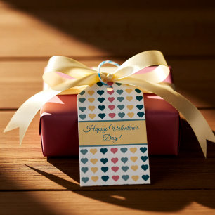 Pastel liefdevolle harten cadeaulabel