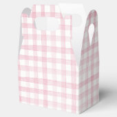 Pastel Light Baby Pink Gingham Check Plaid Bedankdoosjes (Geopend)