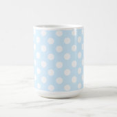Pastel Light Blue en Big White Polka Dots Koffiemok (Center)