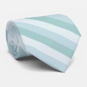Pastel Light Blue Green Striped Elegant Classic Stropdas (Opgerold)