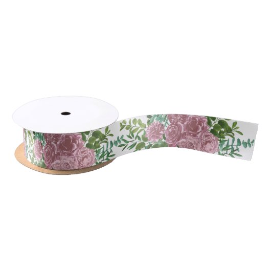 Pastel  Light Floral Rozen Satijnen Lint (Spoel)