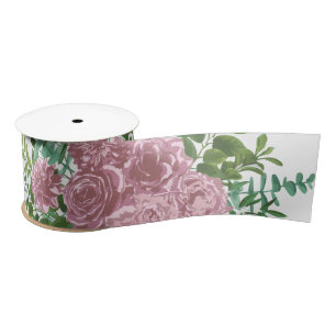 Pastel  Light Floral Rozen Satijnen Lint