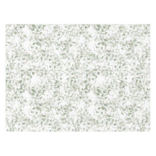 Pastel Light Green Floral Vines Pattern Tafelkleed (Voorkant (Horizontaal))