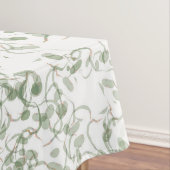 Pastel Light Green Floral Vines Pattern Tafelkleed (Voorbeeld)