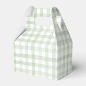 Pastel Light Green Gingham Plaids Bedankdoosjes (Voorkant Zijde)