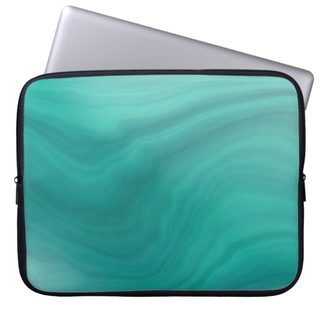 Pastel Light Turquoise Abstract Laptop Sleeve (Voorkant)