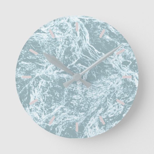 Pastel Light Turquoise Abstract Ronde Klok (Voorkant)