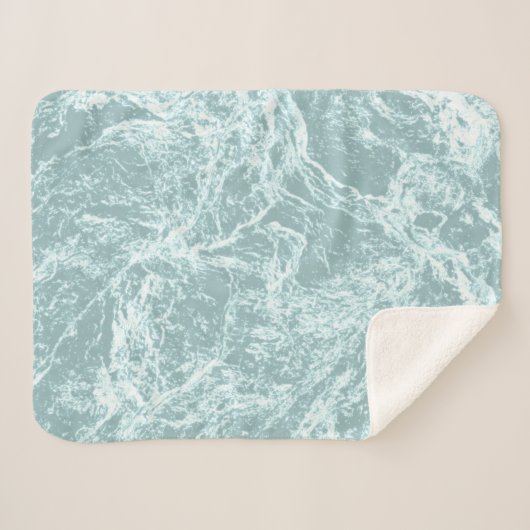 Pastel Light Turquoise Abstract Sherpa Deken (Voorkant (horizontaal))