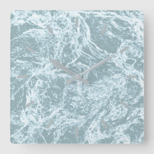 Pastel Light Turquoise Abstract Vierkante Klok