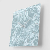 Pastel Light Turquoise Abstract Vierkante Klok (Hoek)