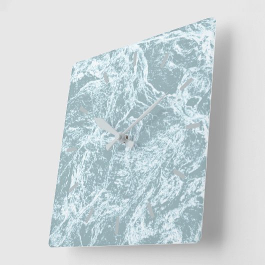Pastel Light Turquoise Abstract Vierkante Klok (Hoek)