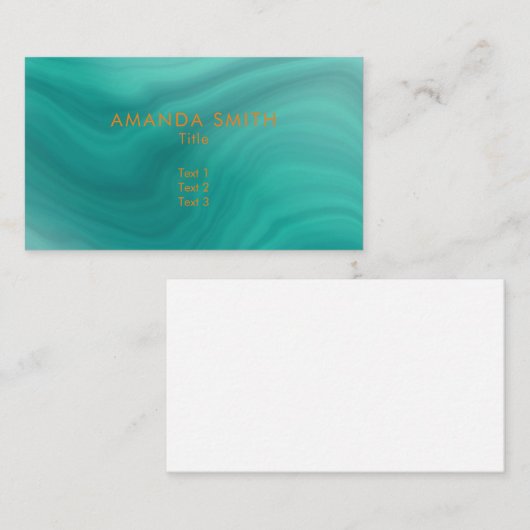 Pastel Light Turquoise Abstract Visitekaartje (Voorkant / Achterkant)