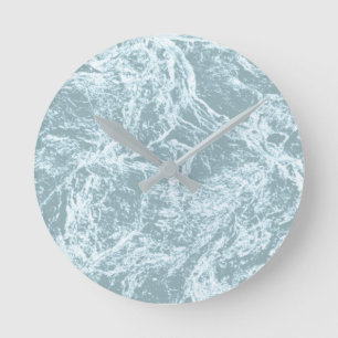 Pastel Light Turquoise Abstracte Ronde Klok