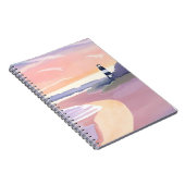 Pastel Lighthouse | Coastal Beach Shore Watercolor Notitieboek (Rechterzijde)