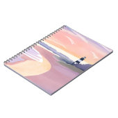 Pastel Lighthouse | Coastal Beach Shore Watercolor Notitieboek (Linkerzijde)