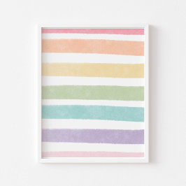 Pastel lijn regenboog poster