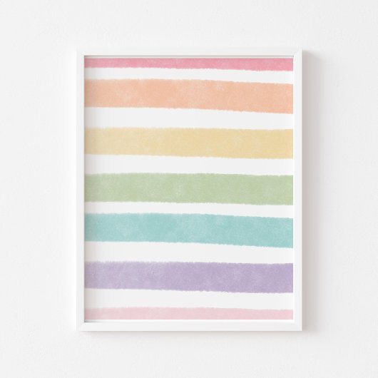 Pastel lijn regenboog poster