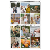 Pastel Lijsten Maandelijkse foto Collage Familiefo Kalender (Hoes)
