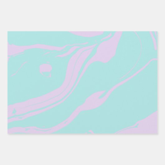 Pastel Lila blauw Abstract kleurstofpatroon Inpakpapier Vel (Voorkant 3)