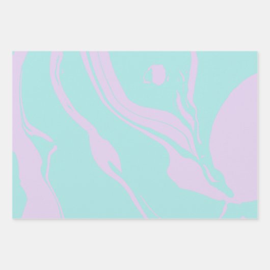 Pastel Lila blauw Abstract kleurstofpatroon Inpakpapier Vel (Voorkant 2)