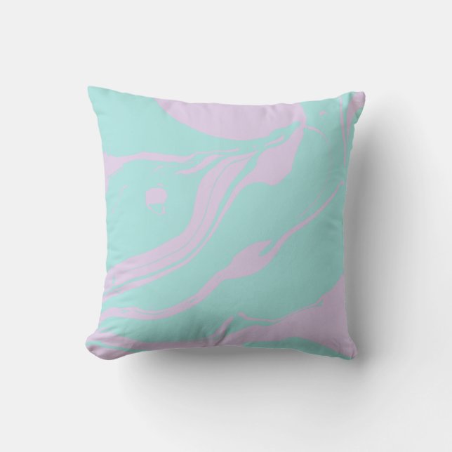 Pastel Lila blauw Abstract kleurstofpatroon Kussen (Voorkant)