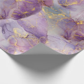 Pastel Lila, blauw en goudglitter-marmer Cadeaupapier (Hoek)
