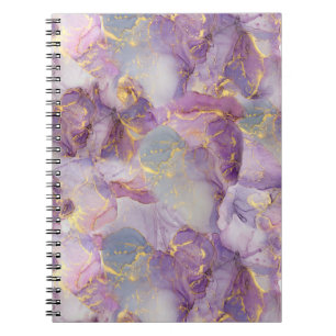 Pastel Lila, blauw en goudglitter-marmer Notitieboek