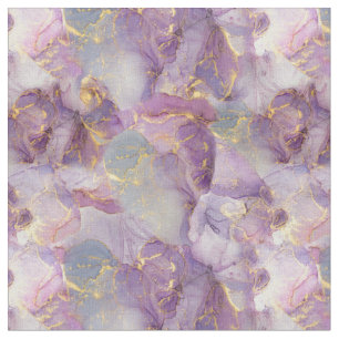 Pastel Lila, blauw en goudglitter-marmer Stof