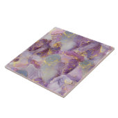 Pastel Lila, blauw en goudglitter-marmer Tegeltje (Zijkant)