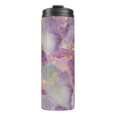 Pastel Lila, blauw en goudglitter-marmer Thermosbeker (Voorkant)