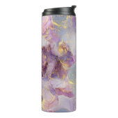 Pastel Lila, blauw en goudglitter-marmer Thermosbeker (Gedraaid links)