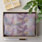 Pastel Lila, blauw en goudglitter-marmer Tissuepapier (Geschenk)