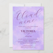 Pastel Lila Cloud Nine Baby shower Kaart (Voorkant)