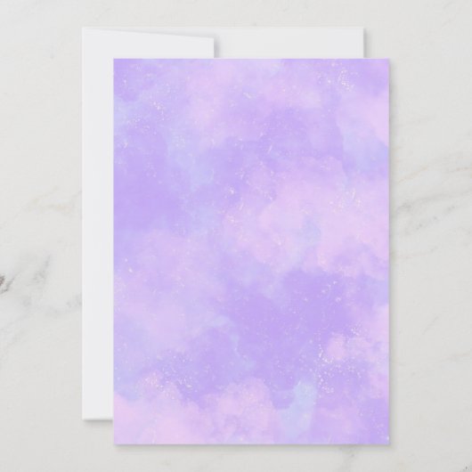 Pastel Lila Cloud Nine Baby shower Kaart (Achterkant)
