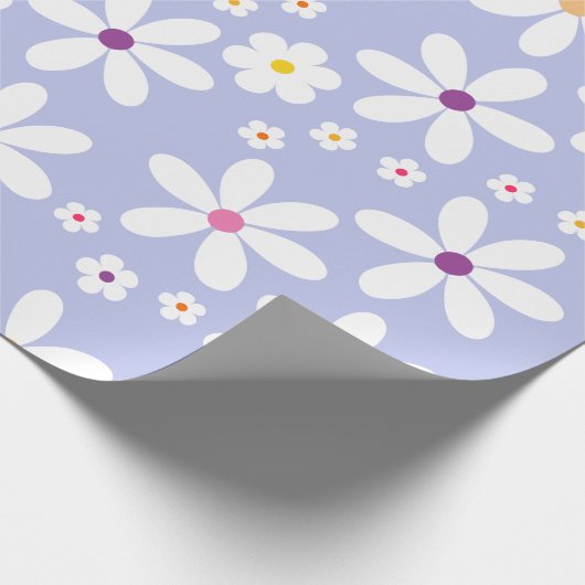 Pastel Lila Daisy Flower Spring Zomerverjaardag Cadeaupapier (Hoek)