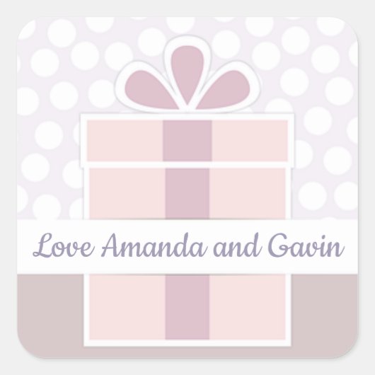 Pastel Lila Doos Gepersonaliseerde Gift Label (Voorkant)