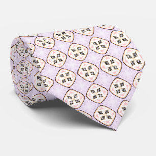 Pastel Lila en Cream Fruit Slice Stropdas