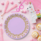 Pastel, lila en siergoud papieren bordje (Feest)