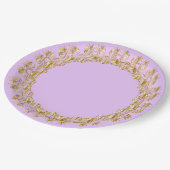 Pastel, lila en siergoud papieren bordje (Gekanteld)