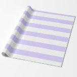 Pastel Lila en Wit Breed Horizontaal Gestreept Cadeaupapier<br><div class="desc">Pastel Lila en Wit Breed Horizontaal Gestreept Verpakkingsdocument</div>