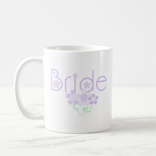 Pastel Lila Flowers Bride Koffiemok (Links)