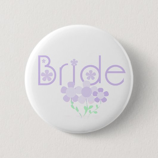 Pastel Lila Flowers Bride Ronde Button 5,7 Cm (Voorkant)