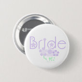Pastel Lila Flowers Bride Ronde Button 5,7 Cm (Voorkant /achterkant)
