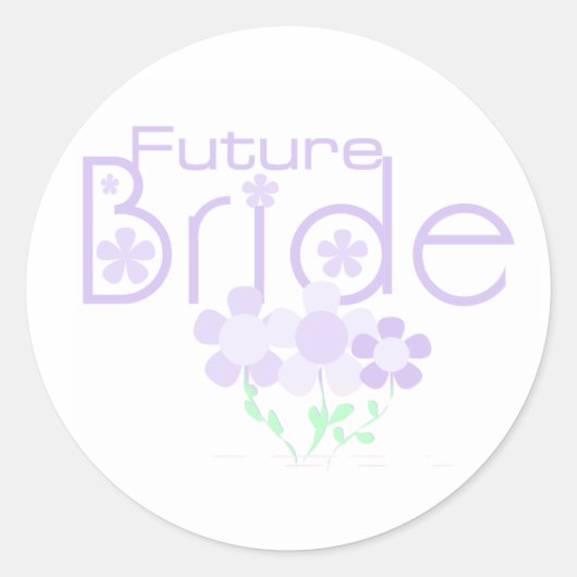 Pastel Lila Flowers Toekomstige Bruid Ronde Sticker (Voorkant)